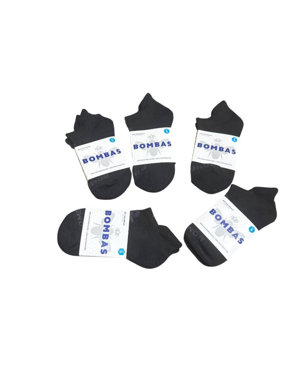 Bombas ankle Sock tech 5-Pack Black size Small honeycomb blister tab performance